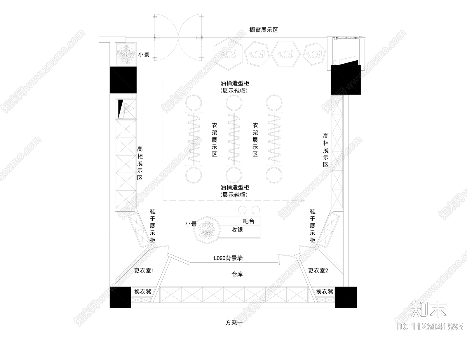 90m²cad施工图下载【ID:1126041895】