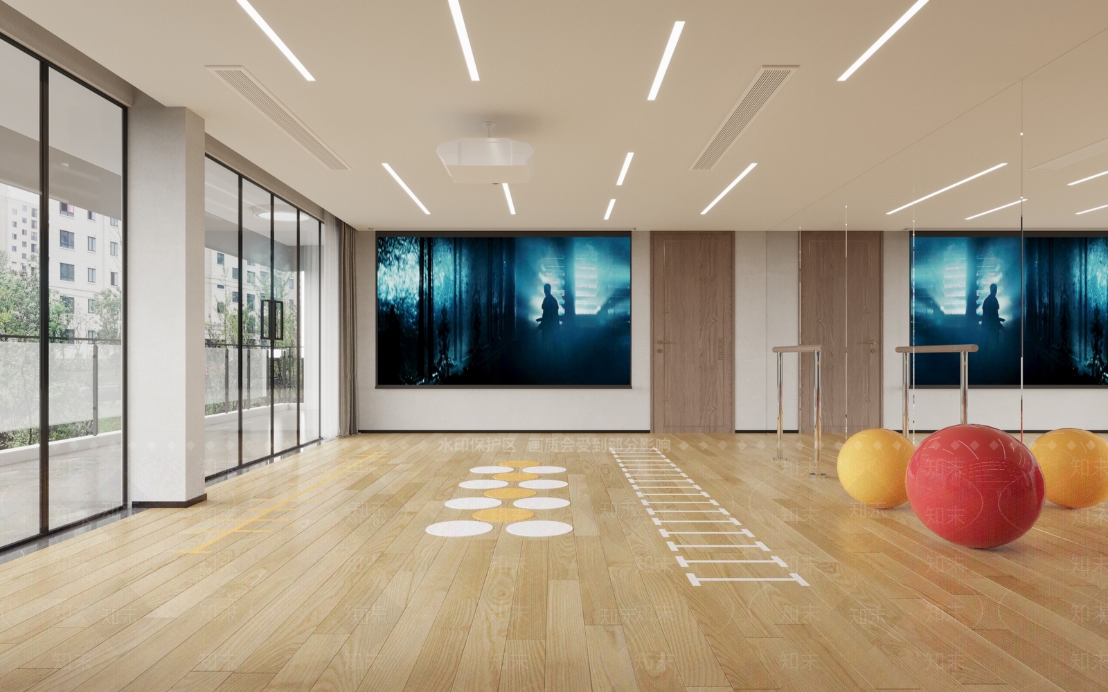 现代瑜伽室3D模型下载【ID:1126042921】