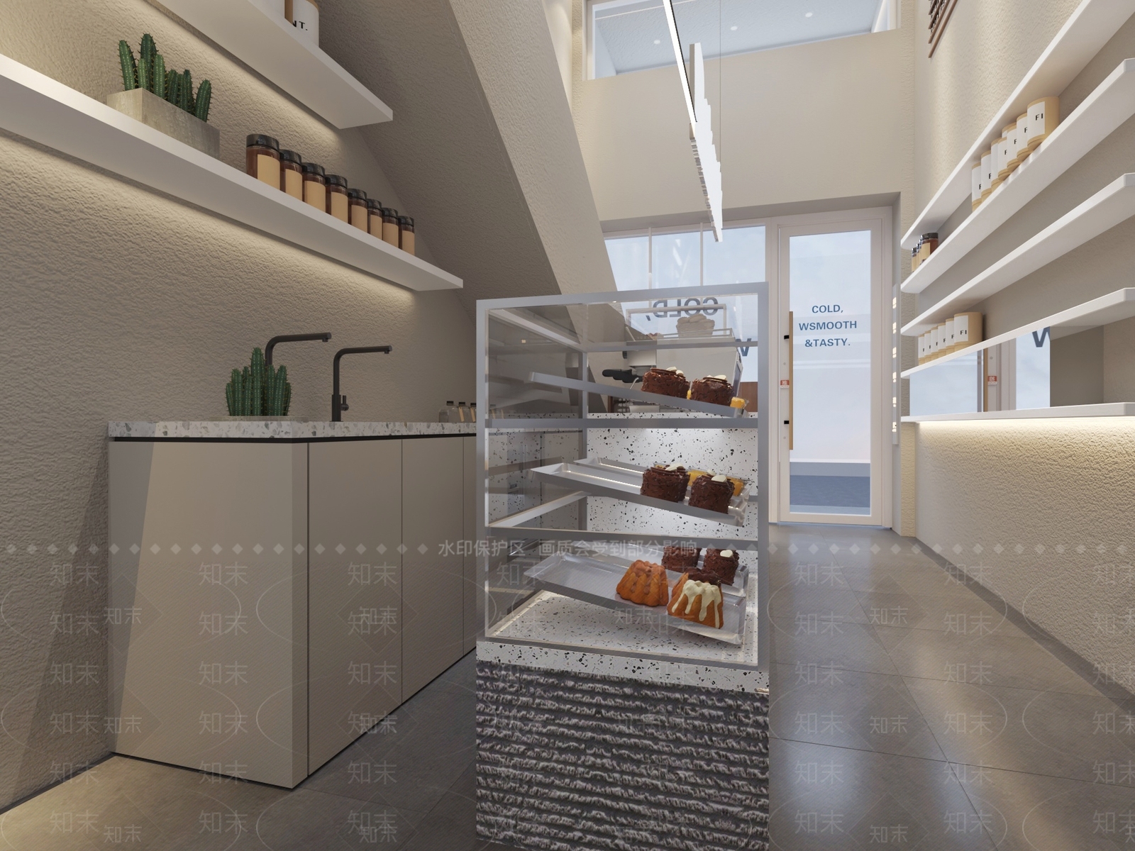 现代烘焙店3D模型下载【ID:1126044655】