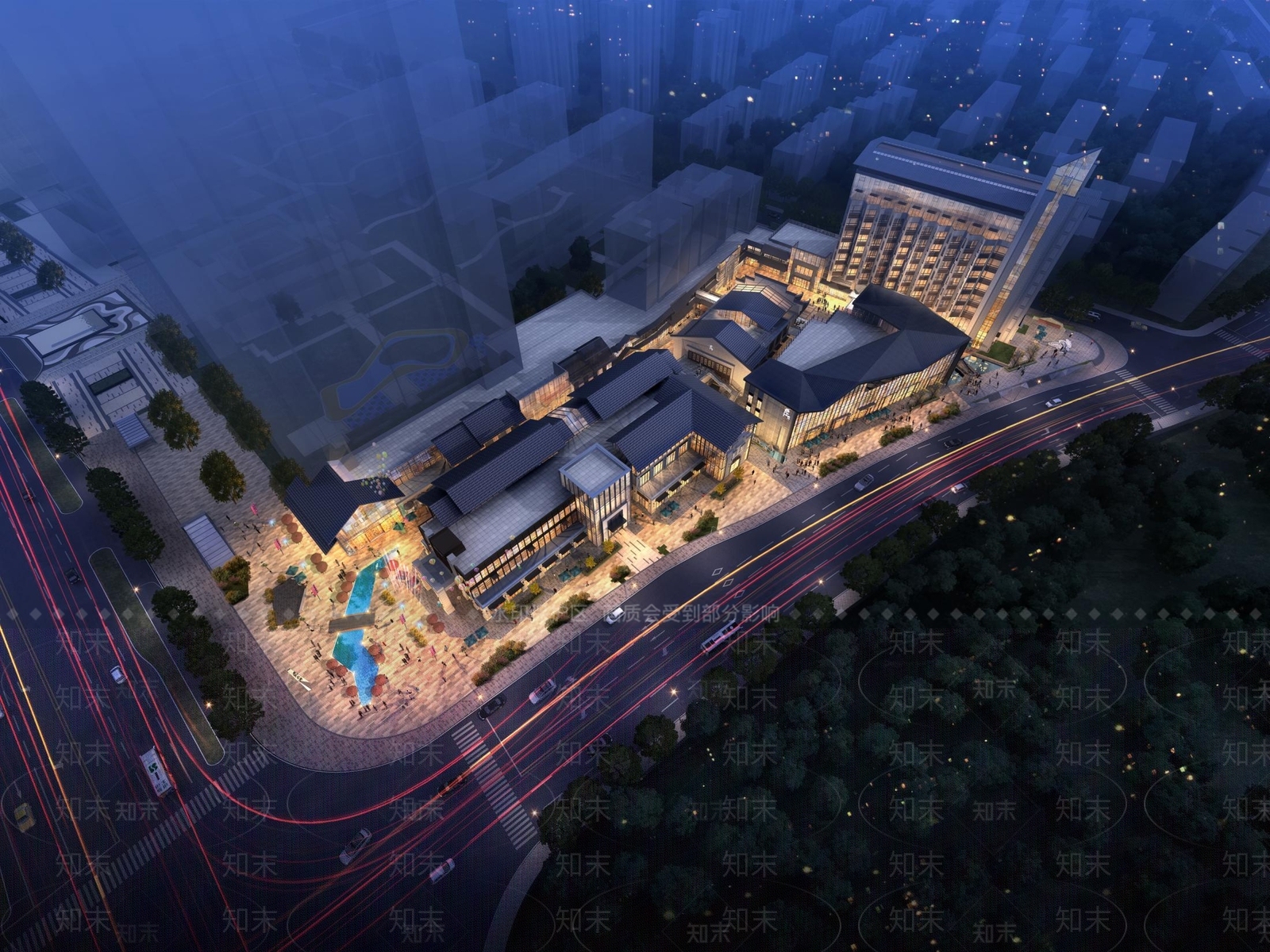 新中式太古里商业街SU模型下载【ID:1126051734】