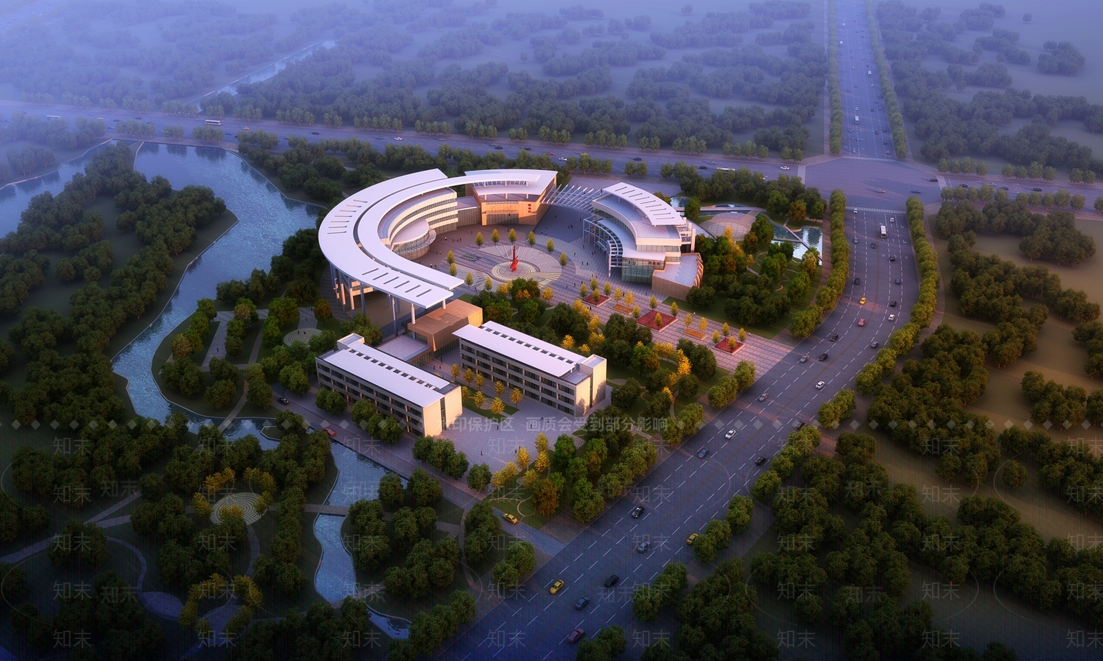 现代图书馆建筑SU模型下载【ID:1126054074】