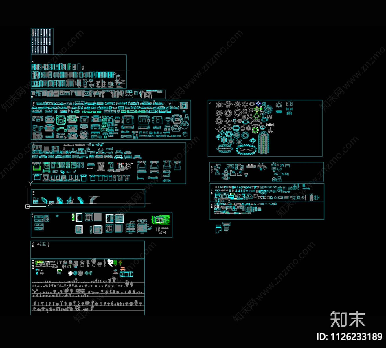 室内家具施工图下载【ID:1126233189】