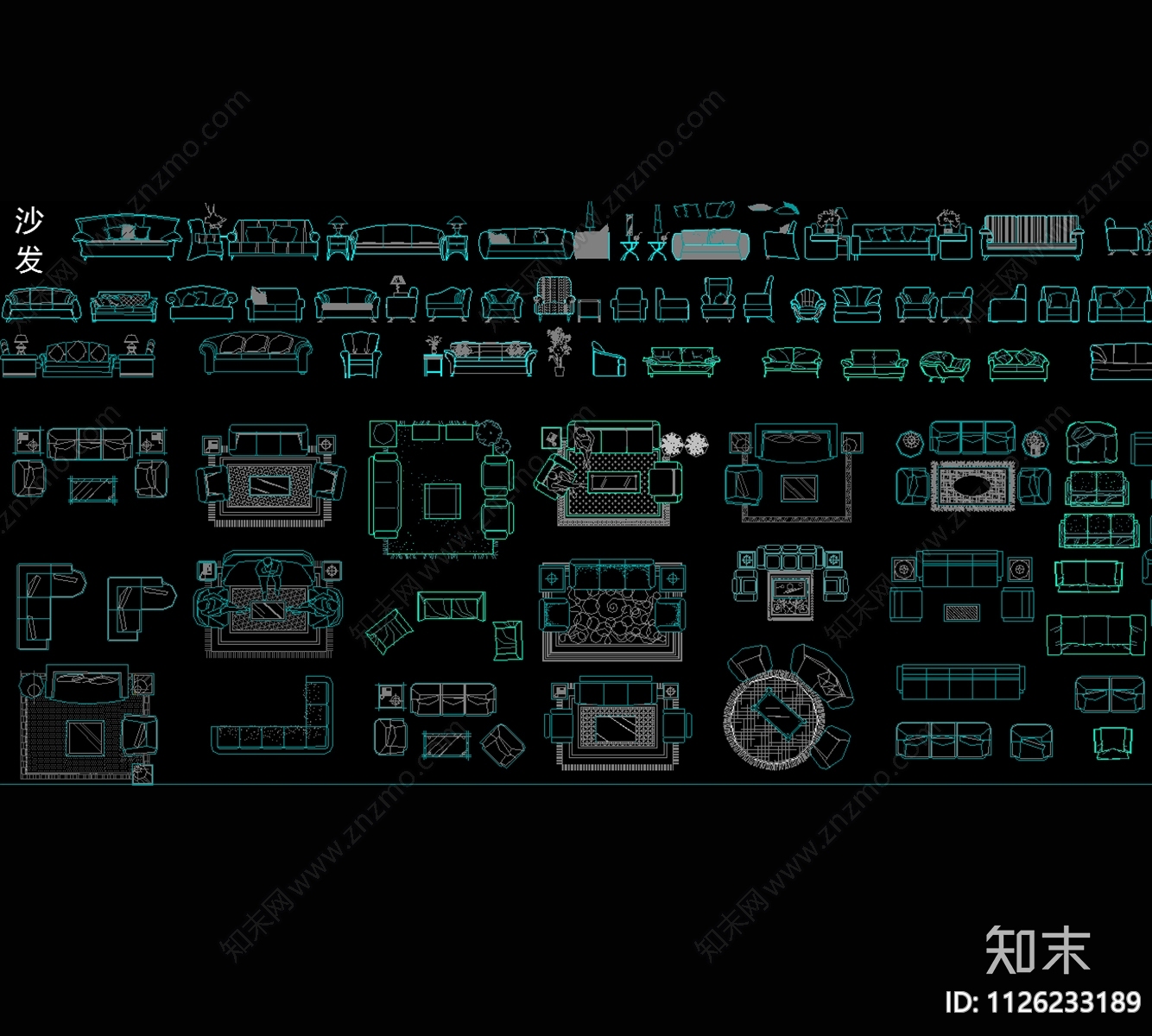 室内家具施工图下载【ID:1126233189】