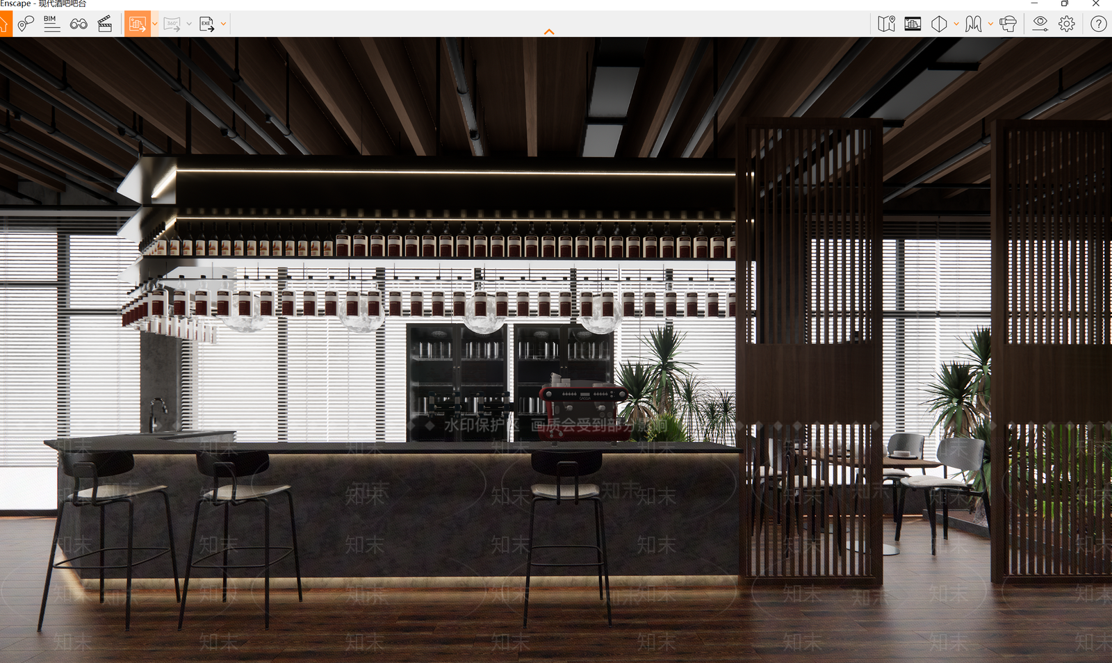 现代酒吧SU模型下载【ID:1126064759】
