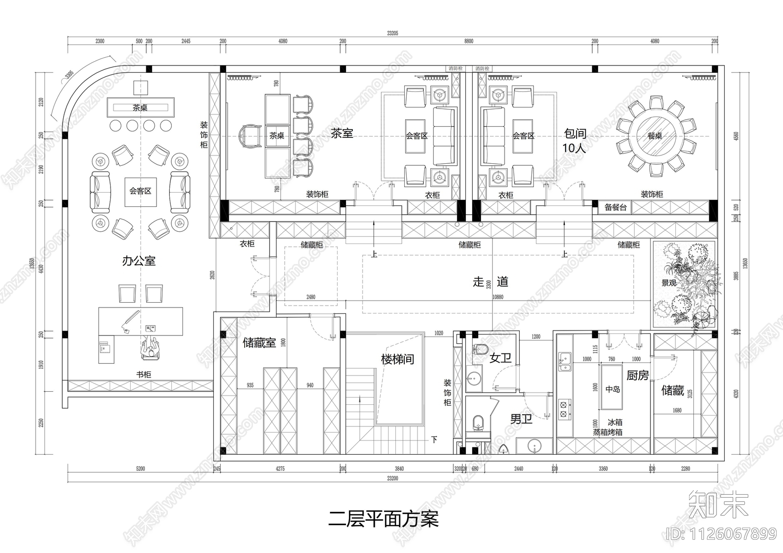 600m²茶楼设计平面图施工图下载【ID:1126067899】