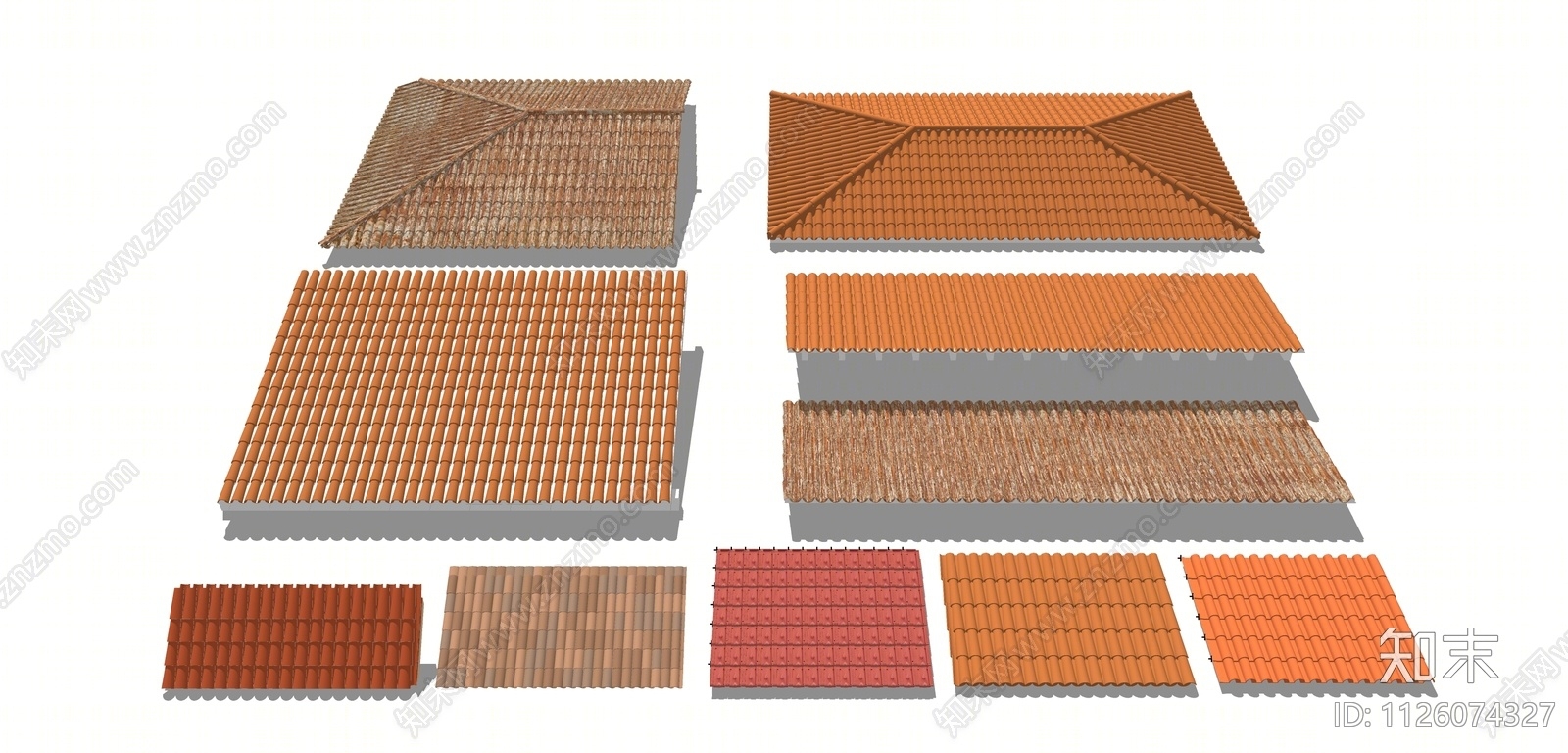 中式瓦片屋顶SU模型下载【ID:1126074327】