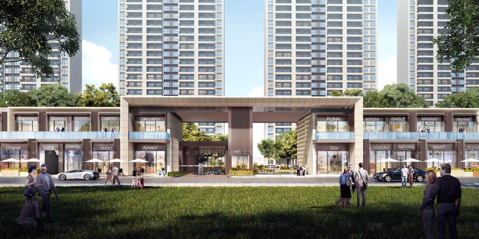 现代小区建筑SU模型下载【ID:1126085356】