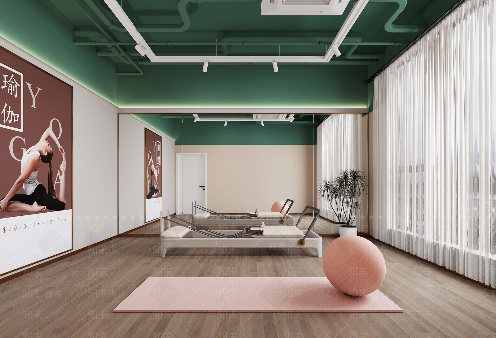 现代瑜伽室3D模型下载【ID:1126093087】