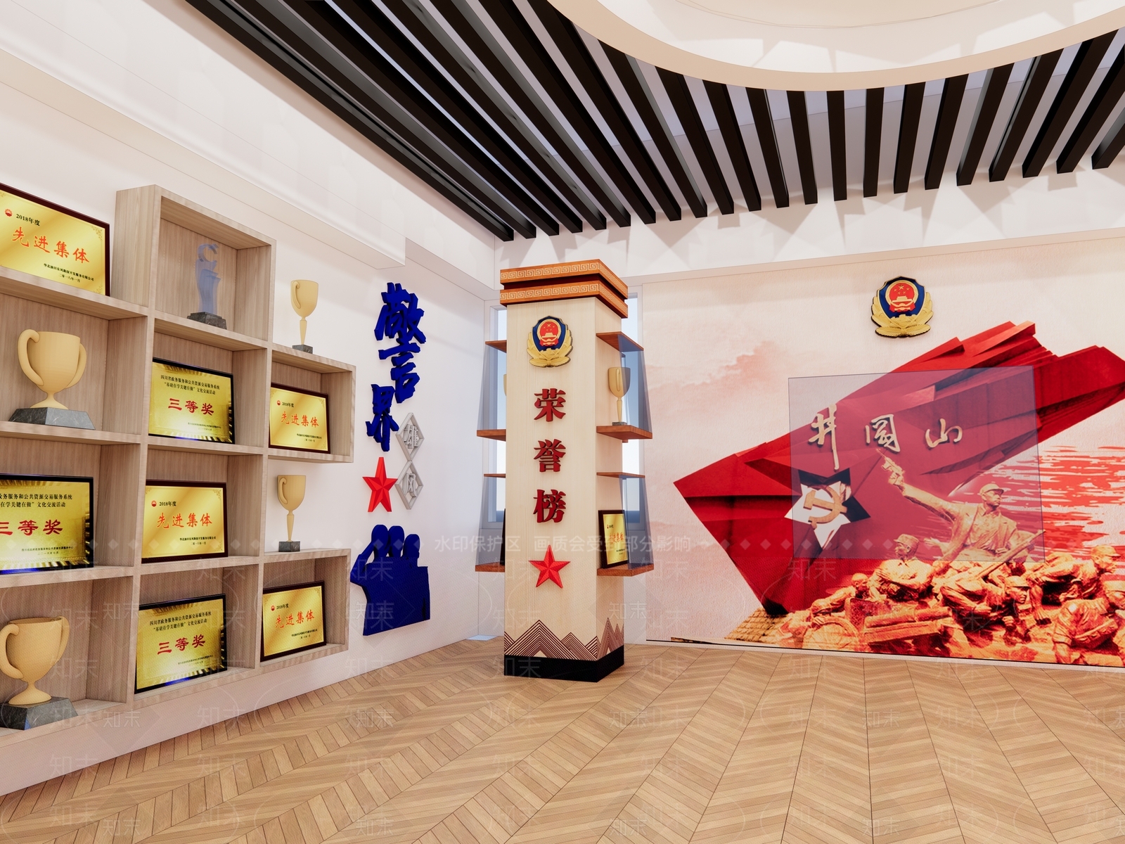现代党建展厅SU模型下载【ID:1126099157】