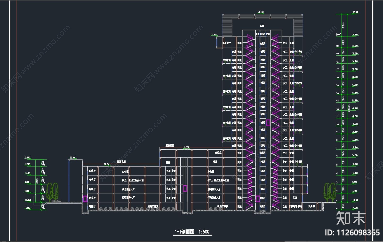 商业综合体建筑设计cad施工图下载【ID:1126098365】