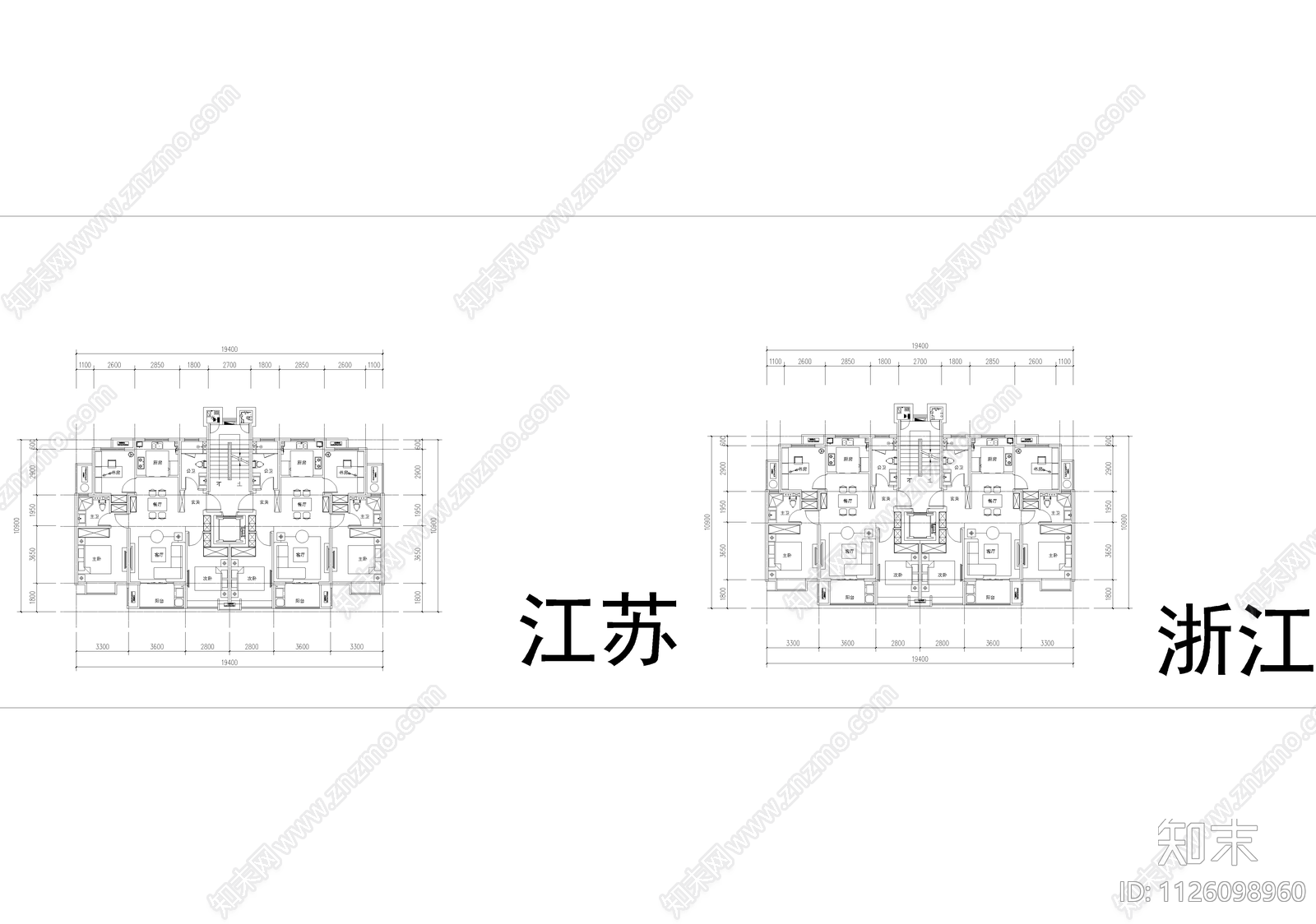 91个华润新规后洋房标准化户型施工图施工图下载【ID:1126098960】