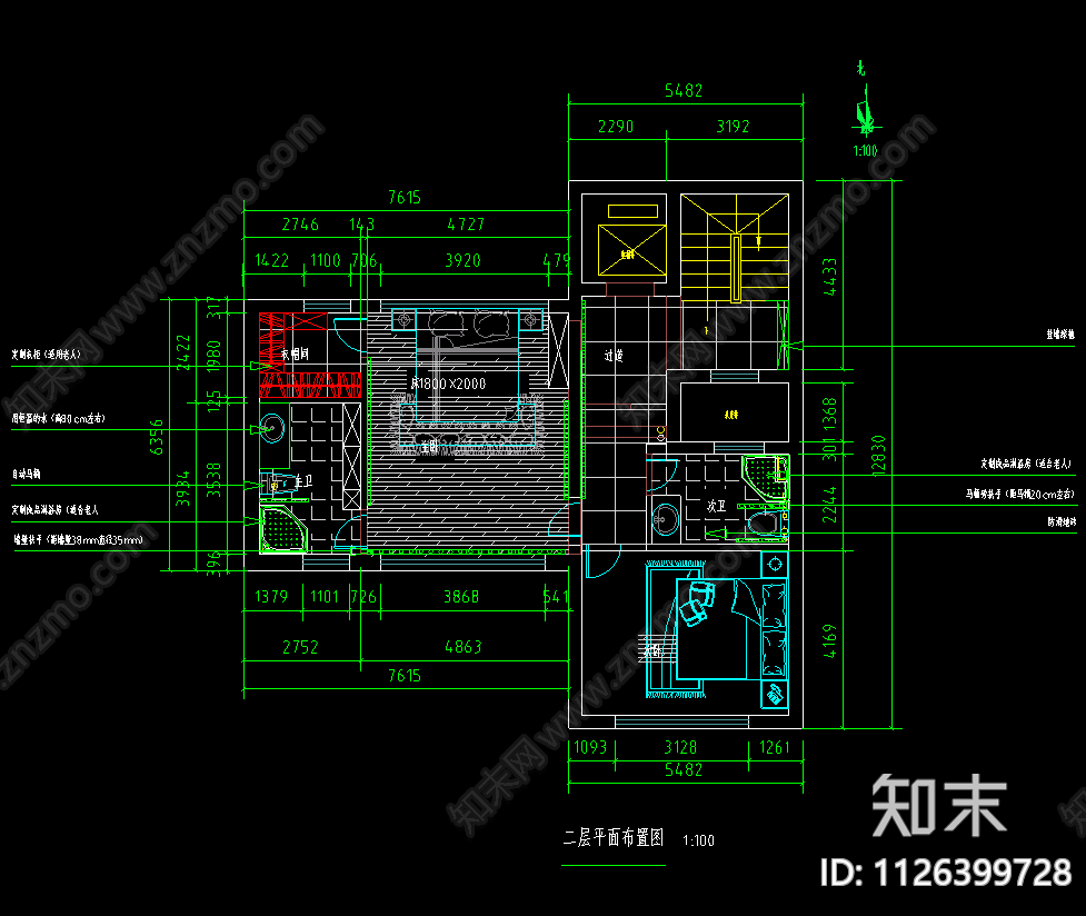 现代风格别墅cad施工图下载【ID:1126399728】