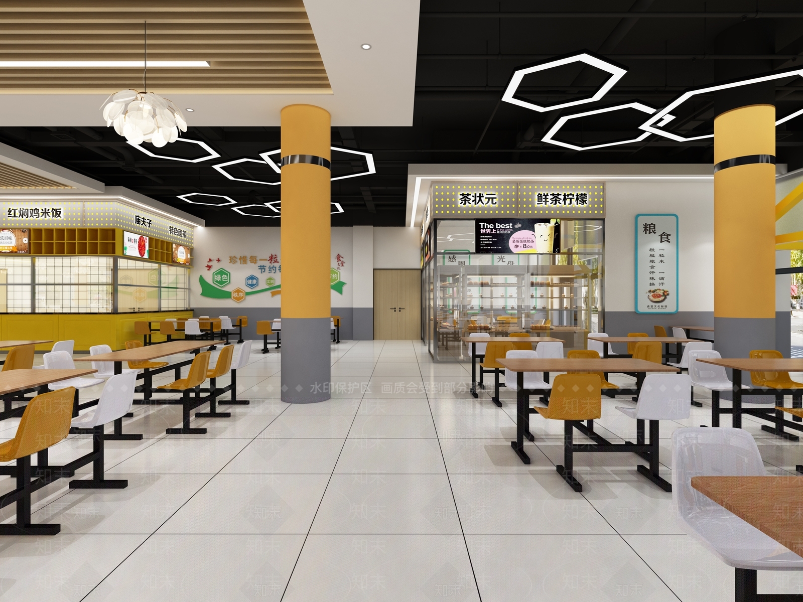 现代食堂3D模型下载【ID:1126101214】