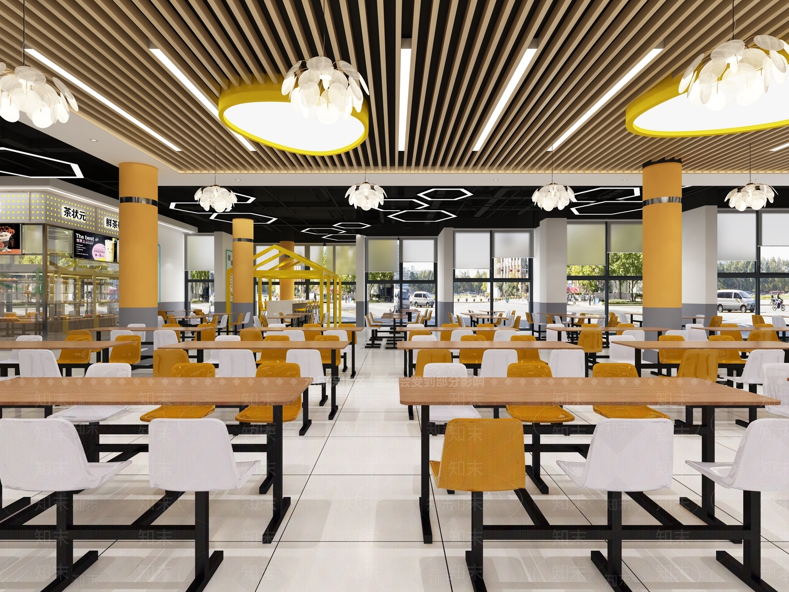 现代食堂3D模型下载【ID:1126101214】
