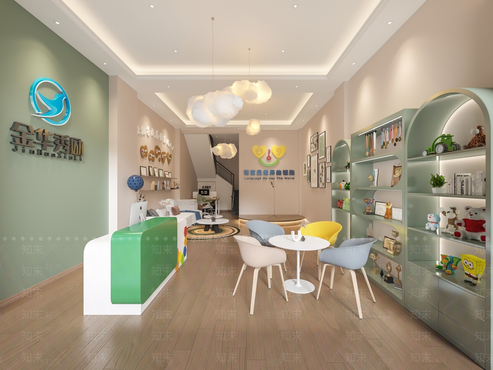 现代口才培训机构大厅3D模型下载【ID:1126101230】