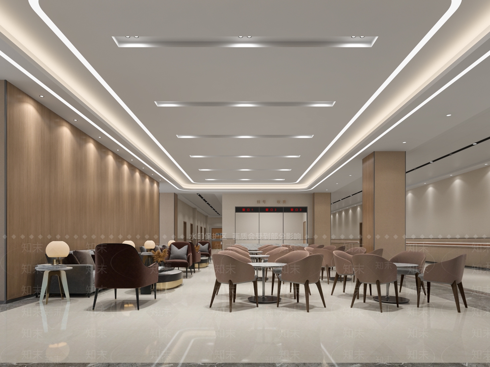 现代养老中心大厅3D模型下载【ID:1126102367】_知末3d模型网