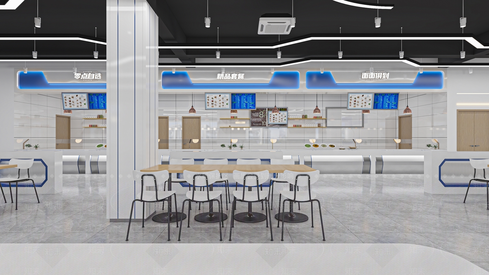 现代科技风食堂3D模型下载【ID:1126148915】