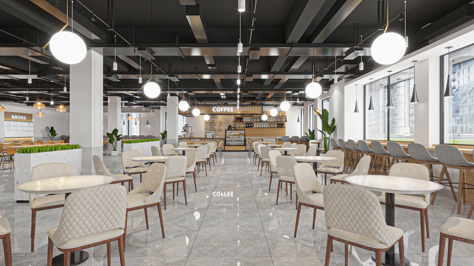 现代食堂3D模型下载【ID:1126103059】