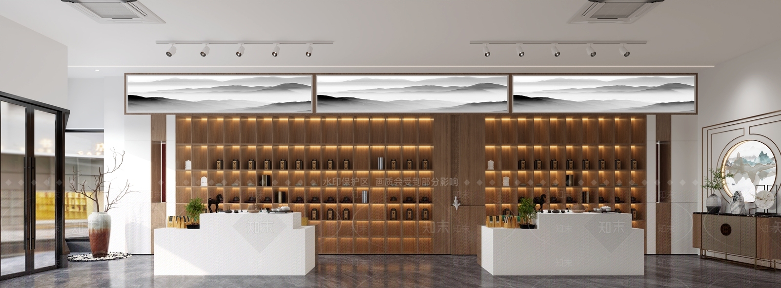 新中式茶叶店3D模型下载【ID:1126103441】