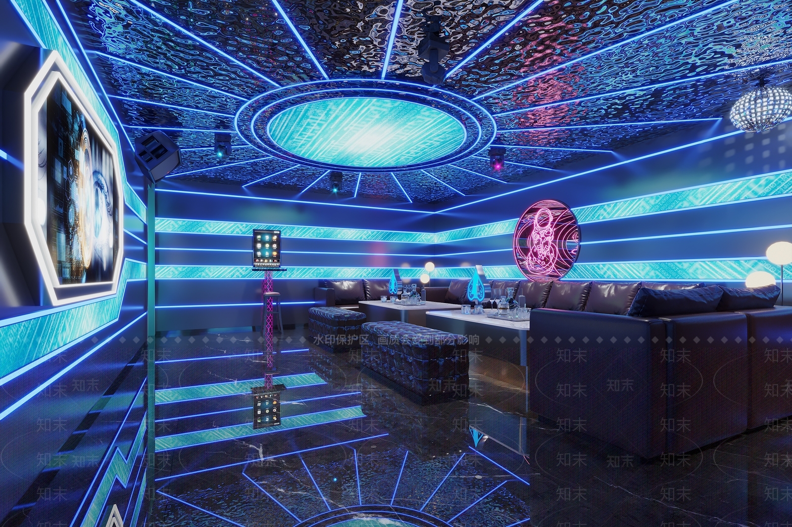 现代KTV包厢3D模型下载【ID:1126106366】