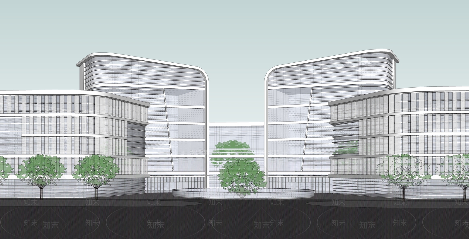 现代风格医院SU模型下载【ID:1126109313】