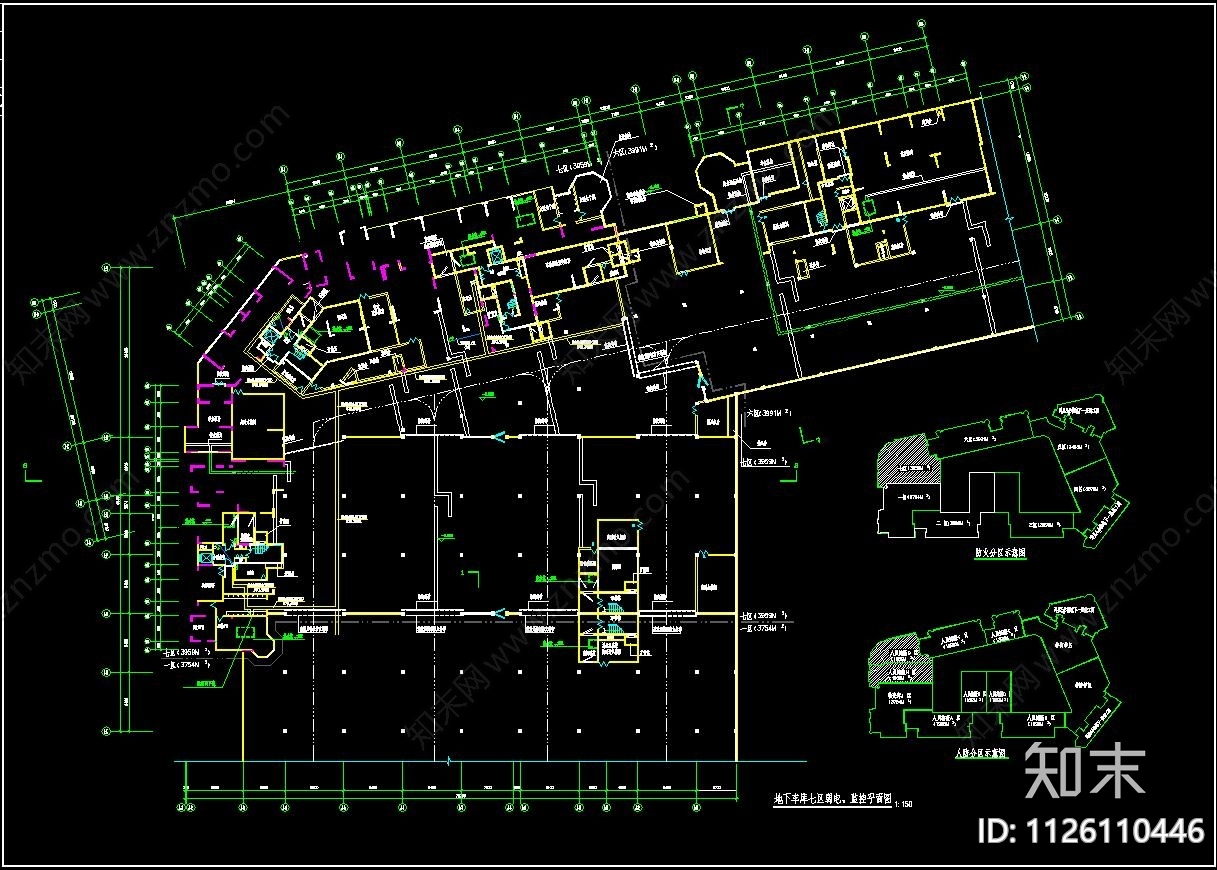 地下车库停车场智能化弱电cadcad施工图下载【ID:1126110446】