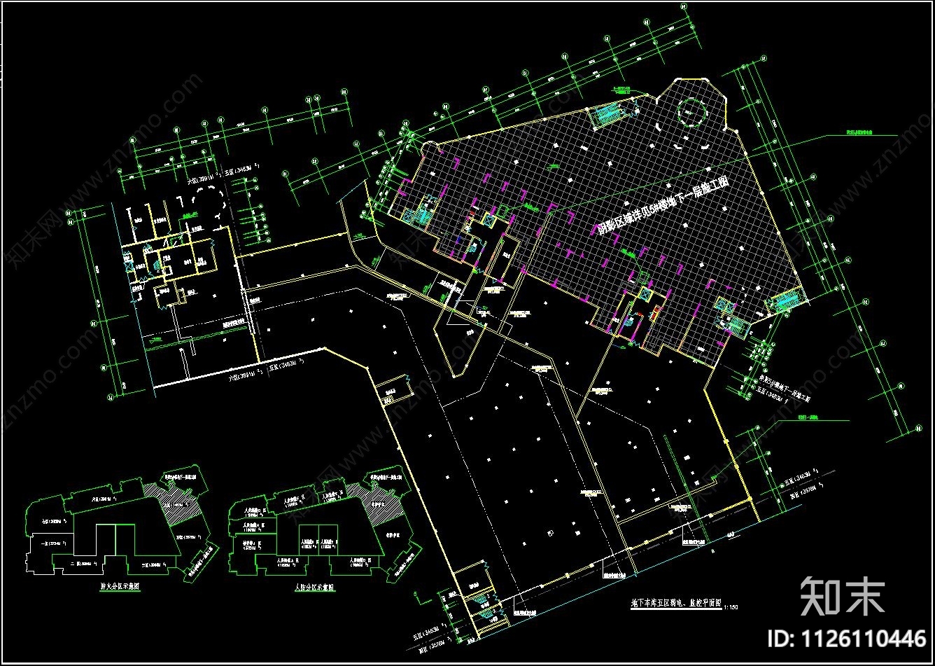 地下车库停车场智能化弱电cadcad施工图下载【ID:1126110446】
