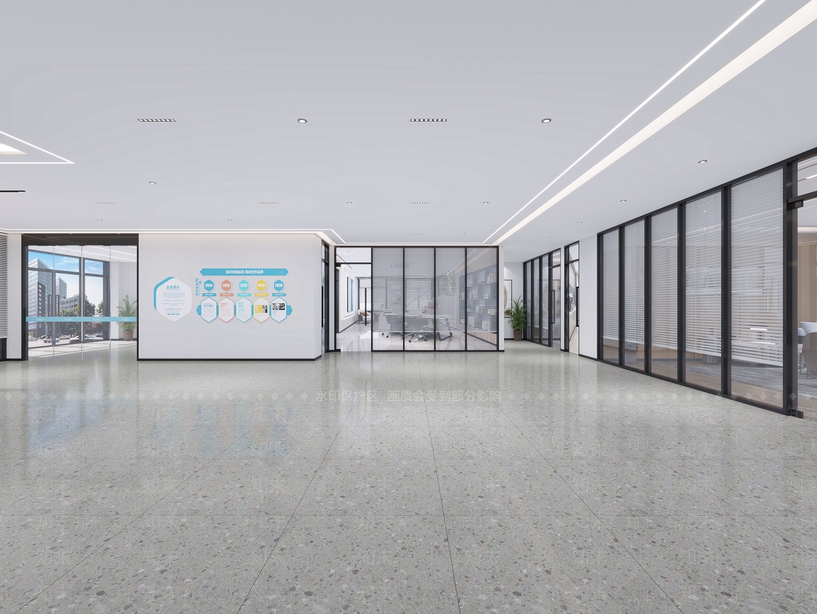 现代公司前台3D模型下载【ID:1126111617】