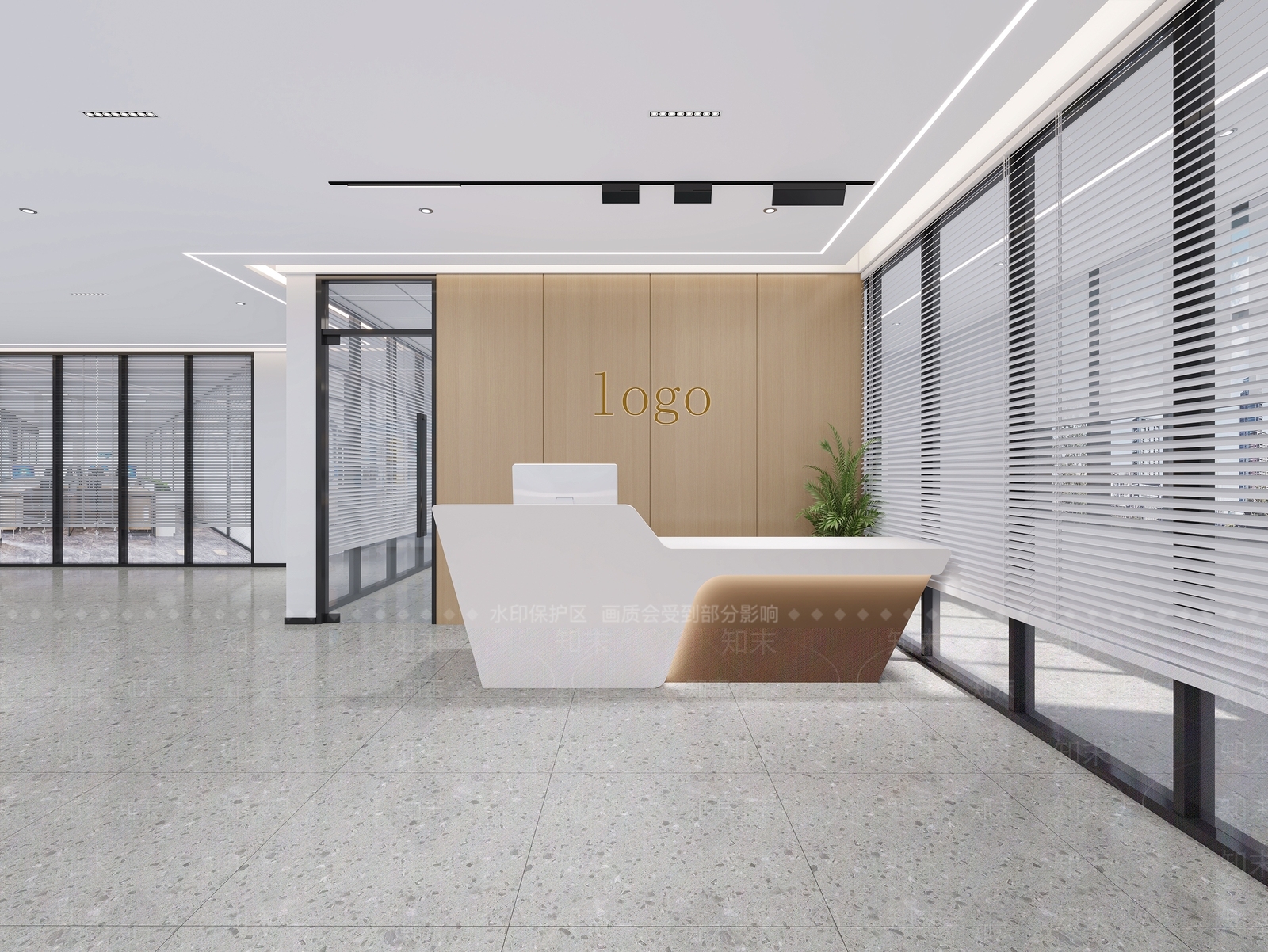 现代公司前台3D模型下载【ID:1126111617】
