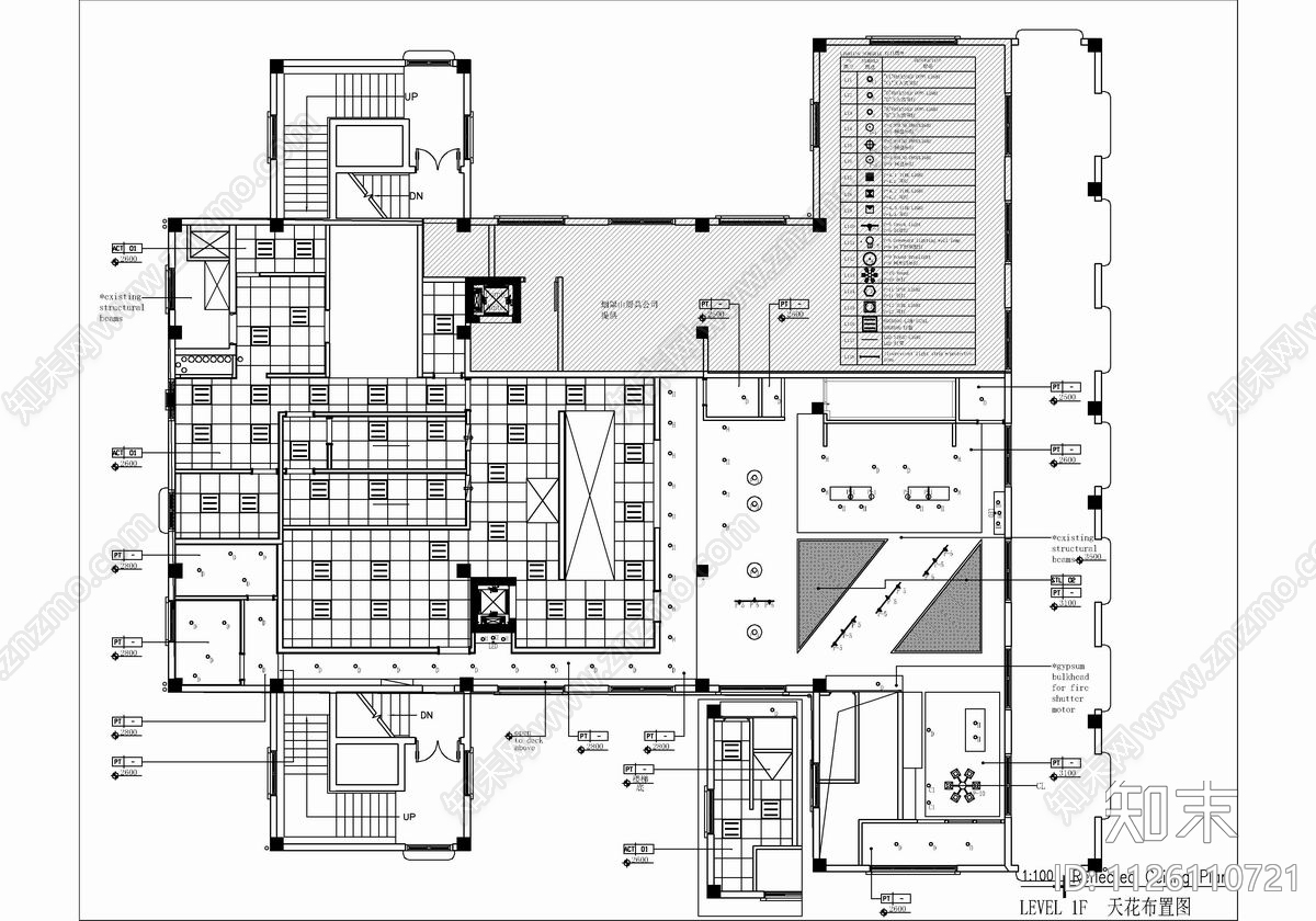 500㎡西餐厅CAD施工图施工图下载【ID:1126110721】