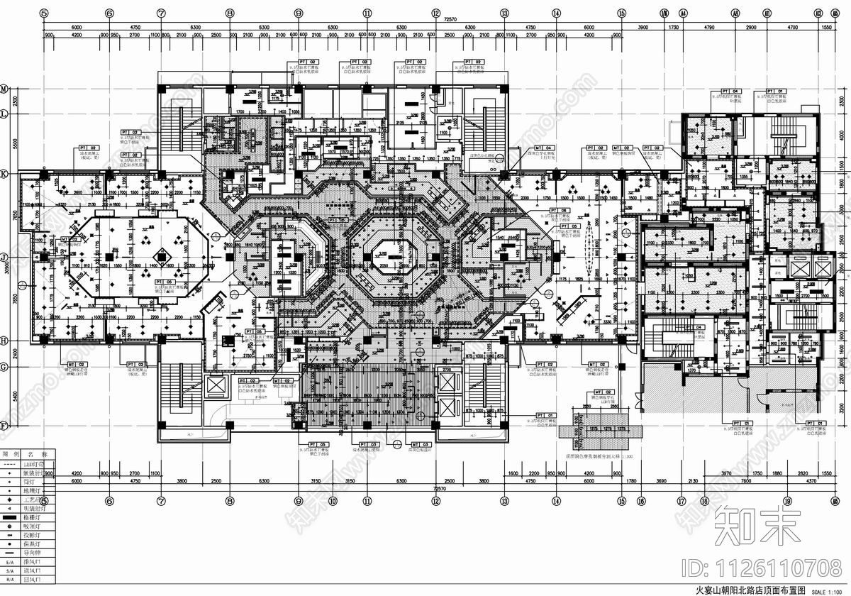 1800㎡自助餐厅CAD施工图施工图下载【ID:1126110708】