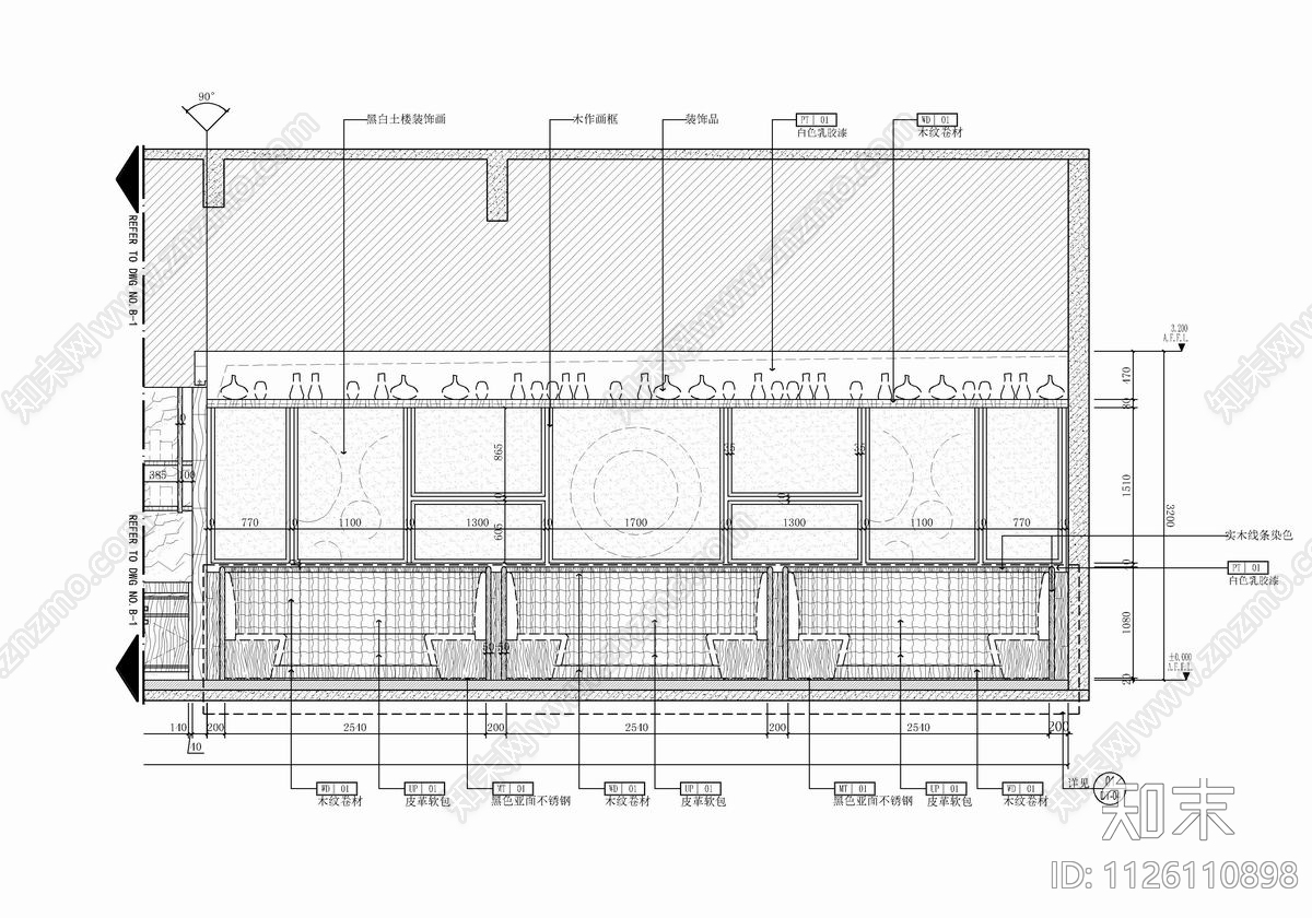 450㎡家常菜餐厅CAD施工图cad施工图下载【ID:1126110898】