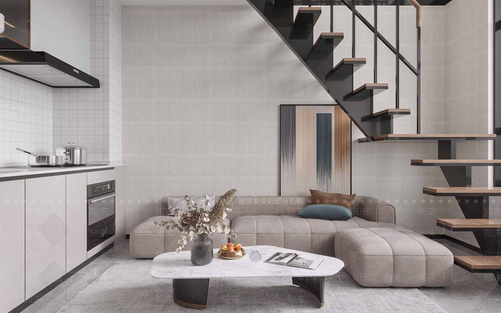 现代loft单身公寓3D模型下载【ID:1126185650】