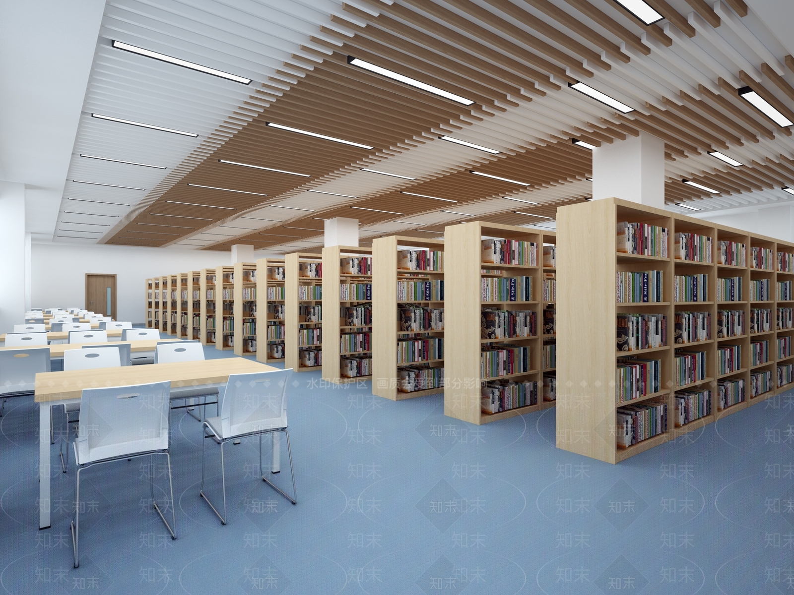 现代图书馆3D模型下载【ID:1126116670】