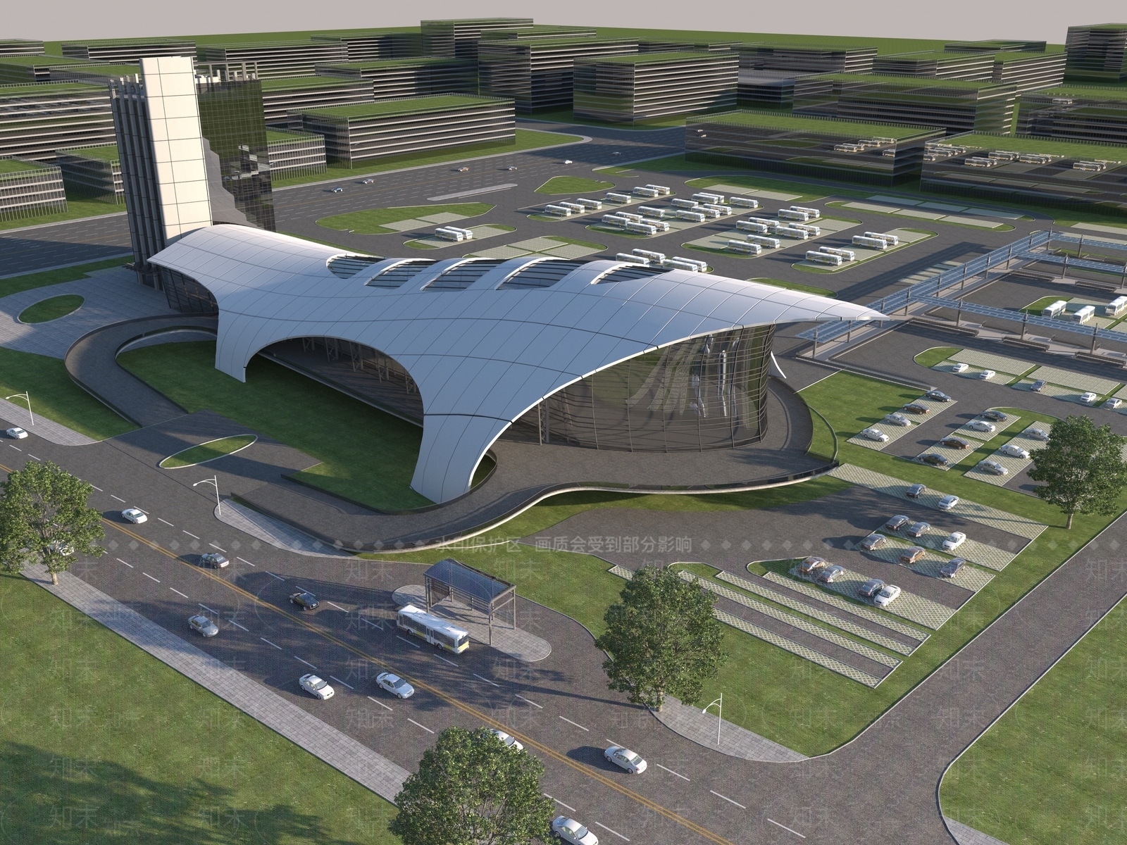 现代汽车站3D模型下载【ID:1126118449】