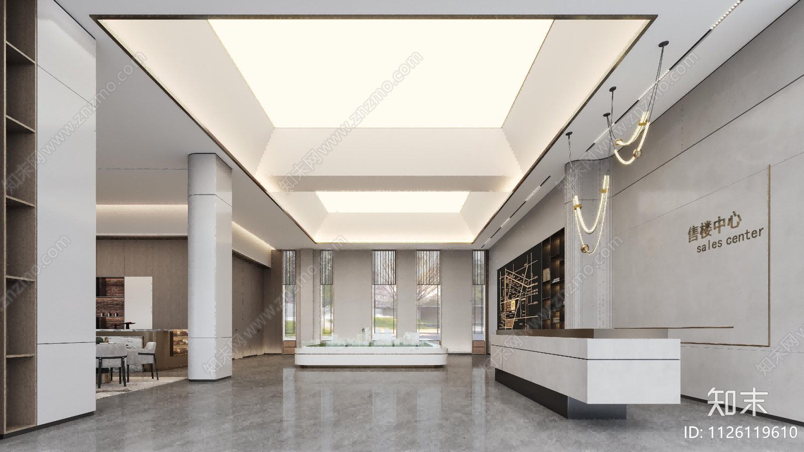 售楼部cad施工图下载【ID:1126119610】