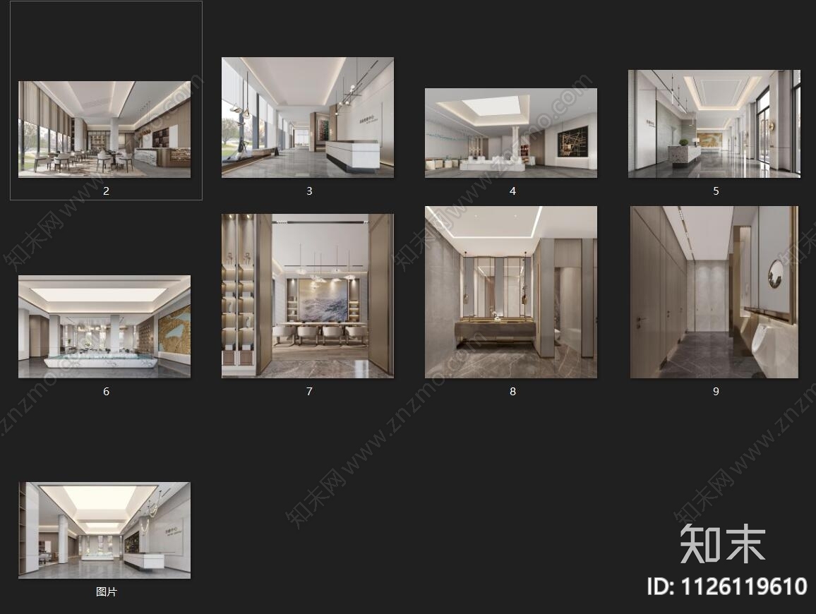 售楼部cad施工图下载【ID:1126119610】
