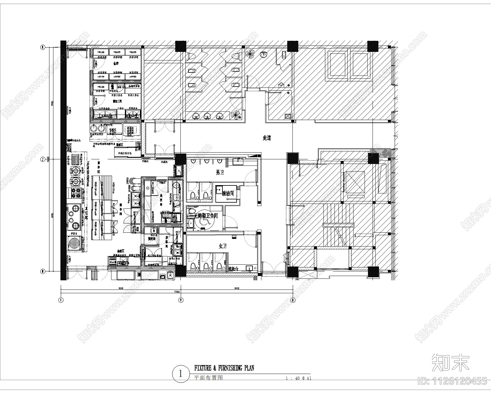 员工食堂cad施工图下载【ID:1126120455】