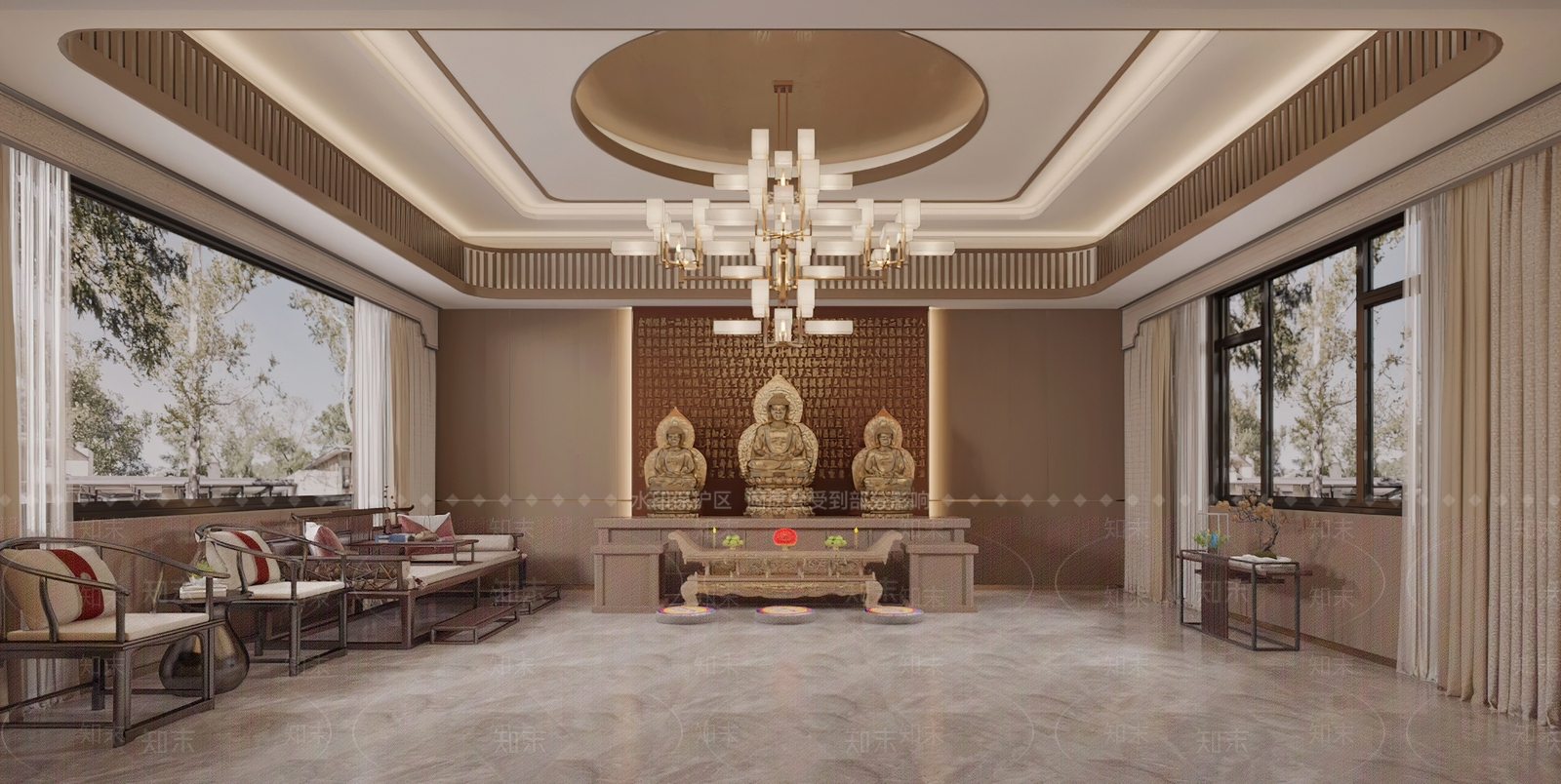 新中式祠堂3D模型下载【ID:1126121070】