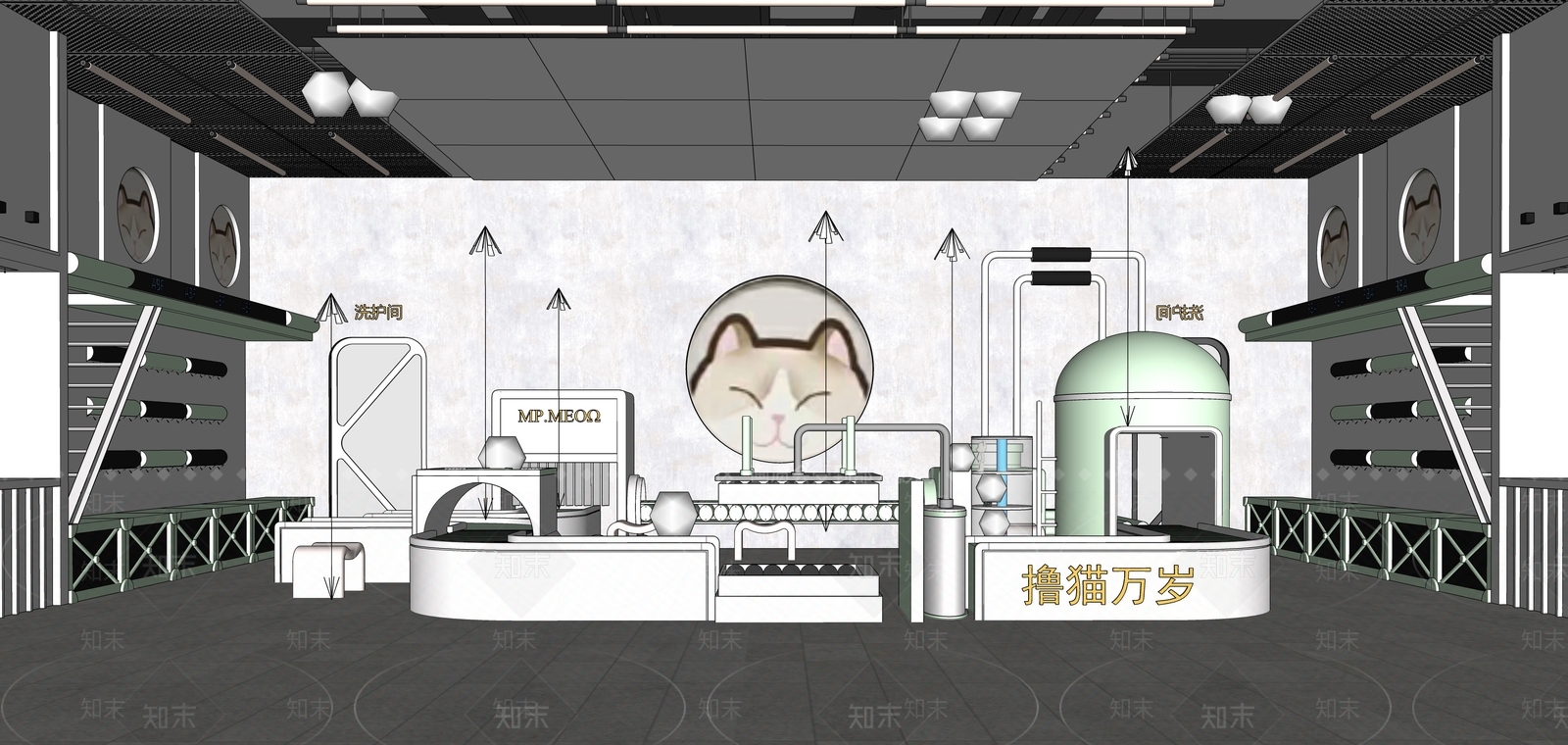 现代宠物店SU模型下载【ID:1126121981】