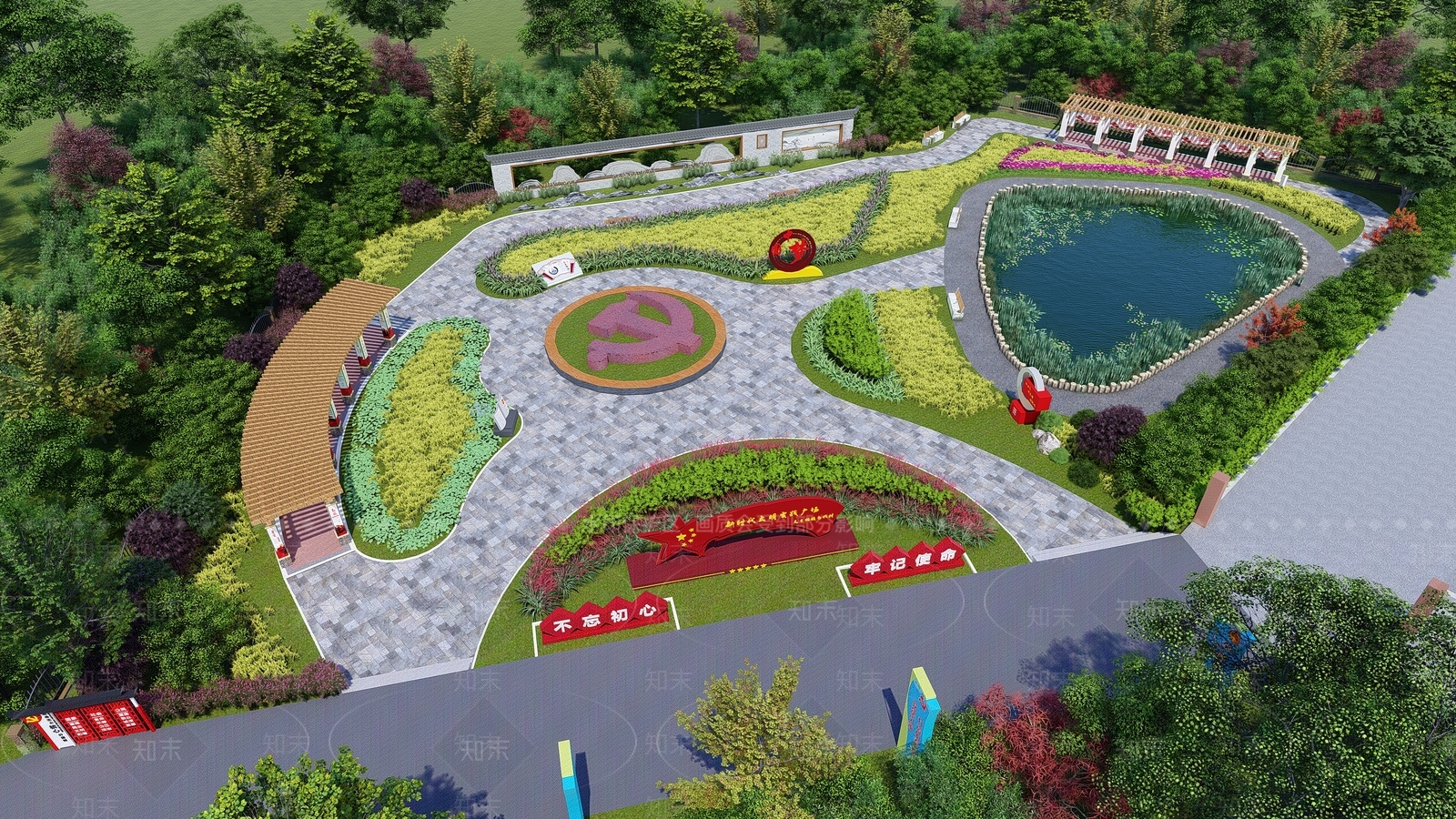 现代党建公园SU模型下载【ID:1126132718】