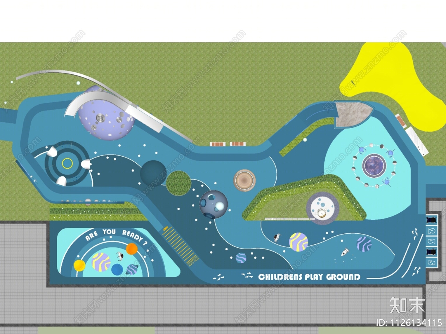现代儿童游乐区SU模型下载【ID:1126134115】