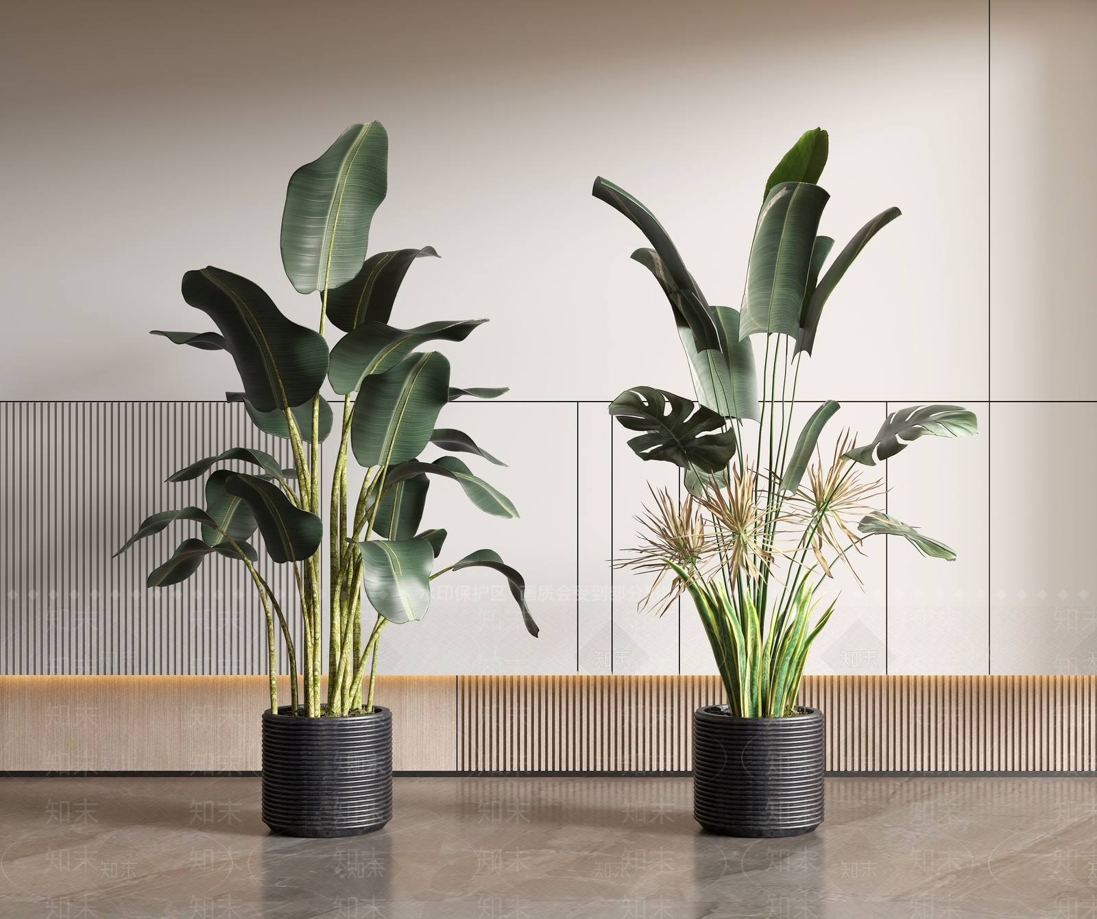落地绿植盆栽3D模型下载【ID:1126133286】_知末3d模型网