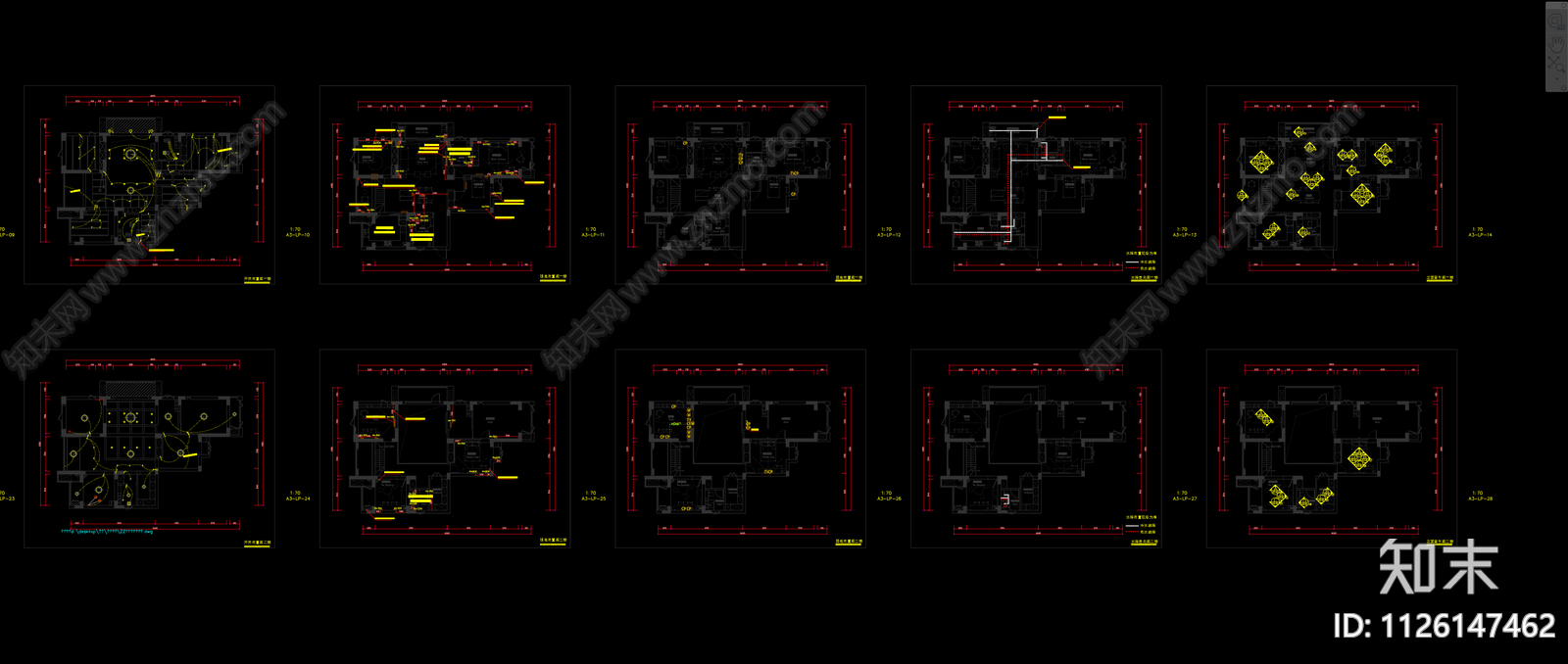 现代简约复式loft公寓施工图下载【ID:1126147462】