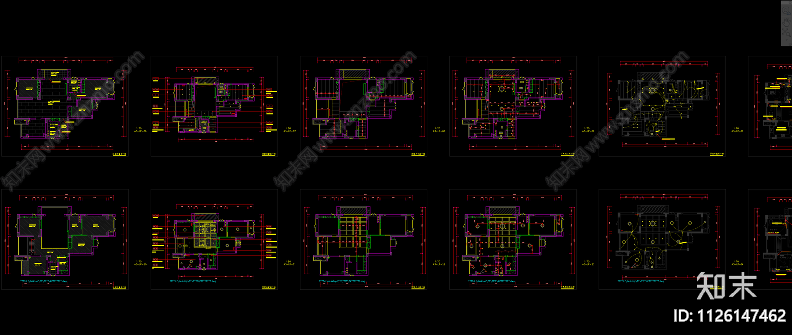 现代简约复式loft公寓施工图下载【ID:1126147462】