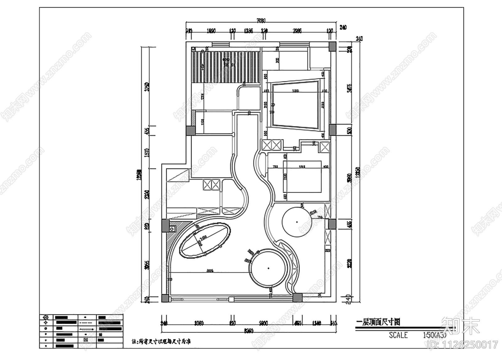 现代美容院cad施工图下载【ID:1126250017】
