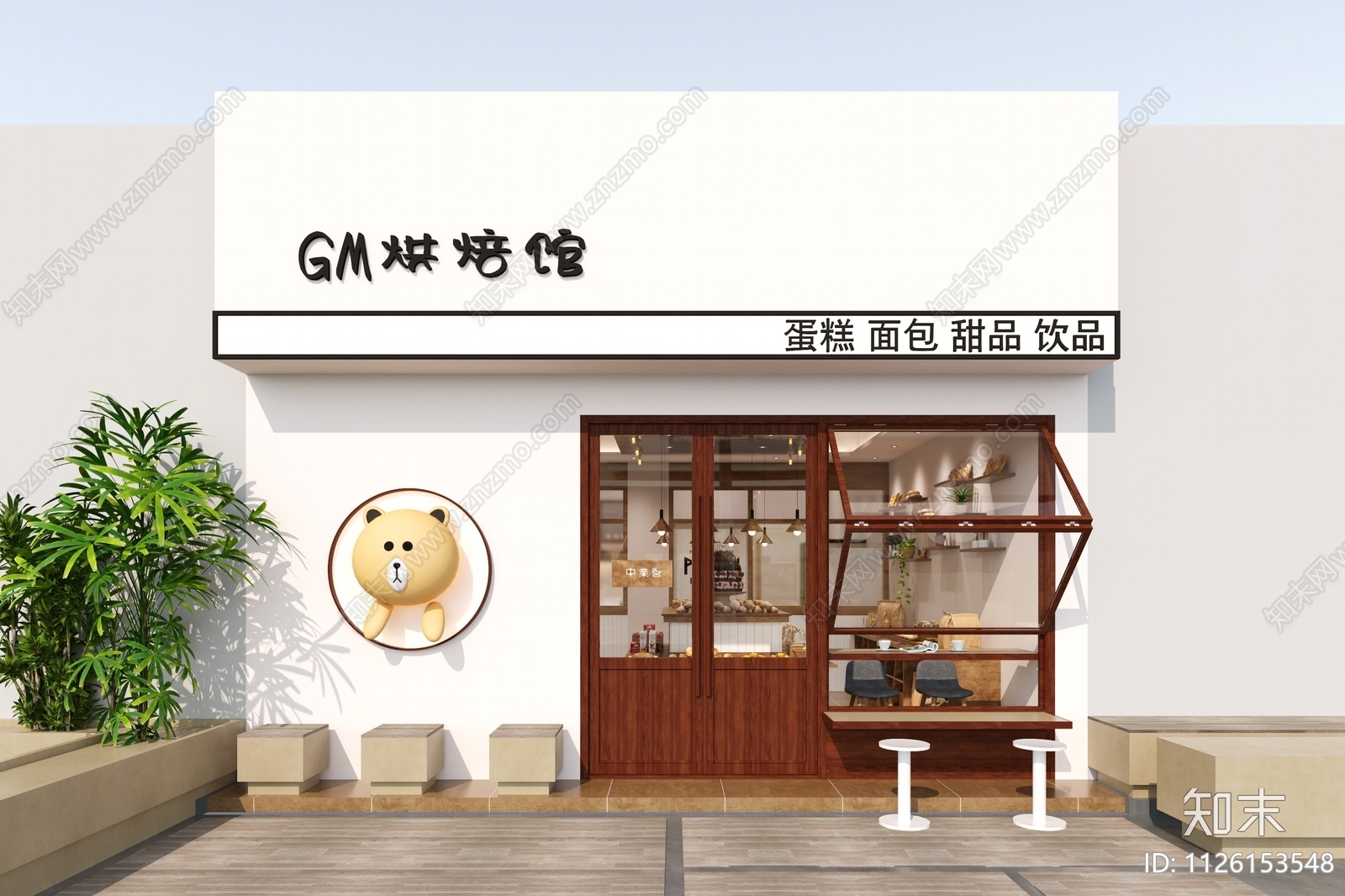 现代烘焙蛋糕店3D模型下载【ID:1126153548】