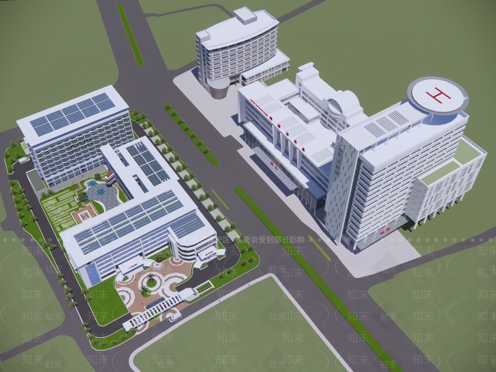 现代医疗建筑SU模型下载【ID:1126158443】