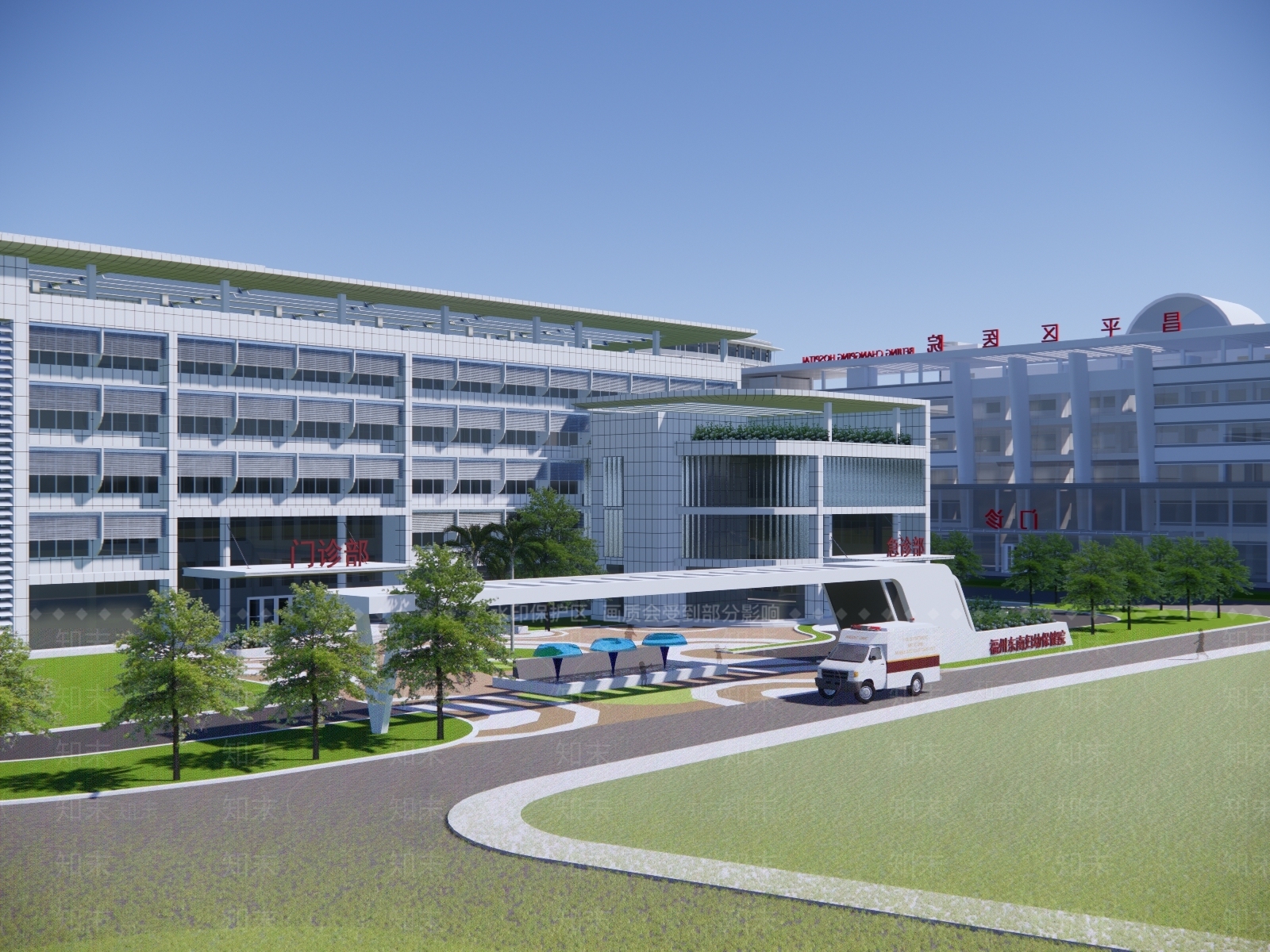 现代医疗建筑SU模型下载【ID:1126158443】_知末su模型网