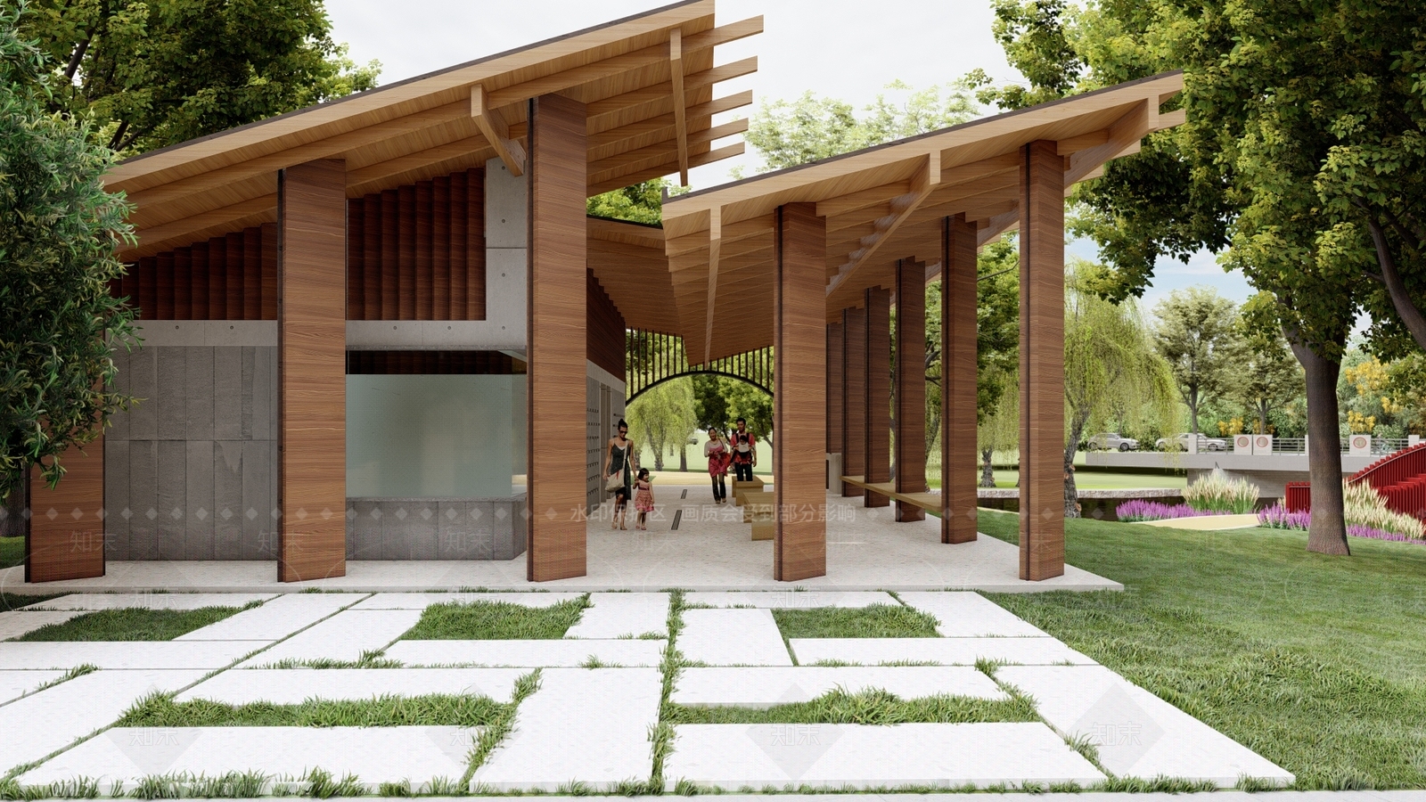 现代驿站建筑SU模型下载【ID:1126163725】